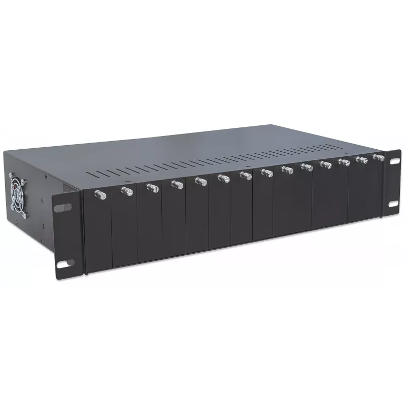 Intellinet carcasa para convertidores de medios de 14 ranuras, incluye fuente de alimentación redundante, montaje en rack de 19 inch, 2U