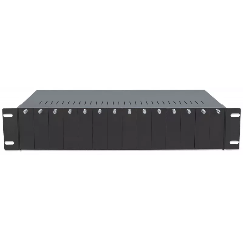 Intellinet carcasa para convertidores de medios de 14 ranuras, incluye fuente de alimentación redundante, montaje en rack de 19 inch, 2U
