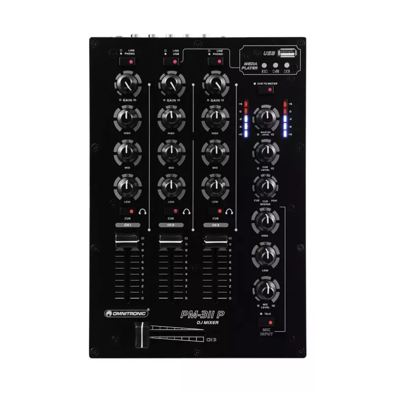 Mesa de mezclas de audio Omnitronic 10006879 3 canales 20 - 20000 Hz negro