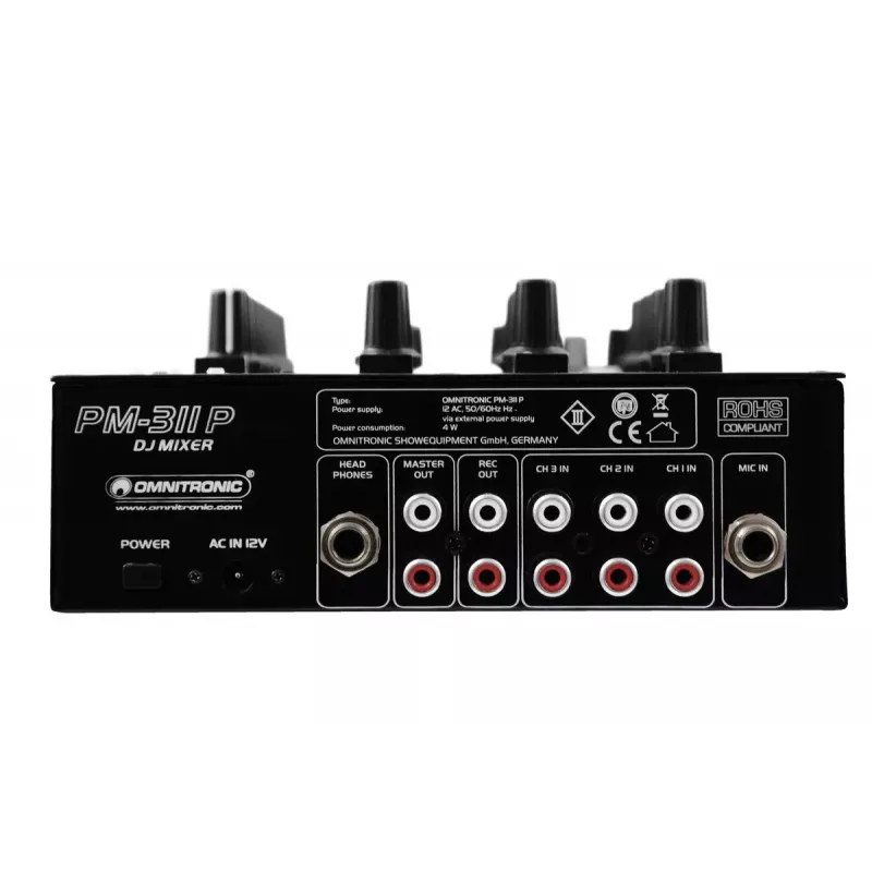 Mesa de mezclas de audio Omnitronic 10006879 3 canales 20 - 20000 Hz negro