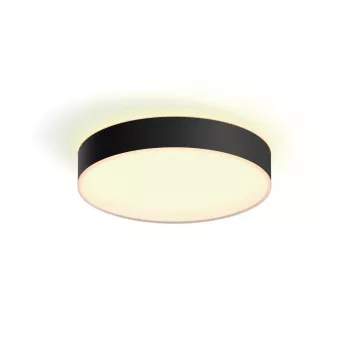 Philips Hue White ambience Enrave lámpara de techo mediana, lámpara de techo inteligente, Bluetooth, negra, LED, metal, bombilla no reemplazable