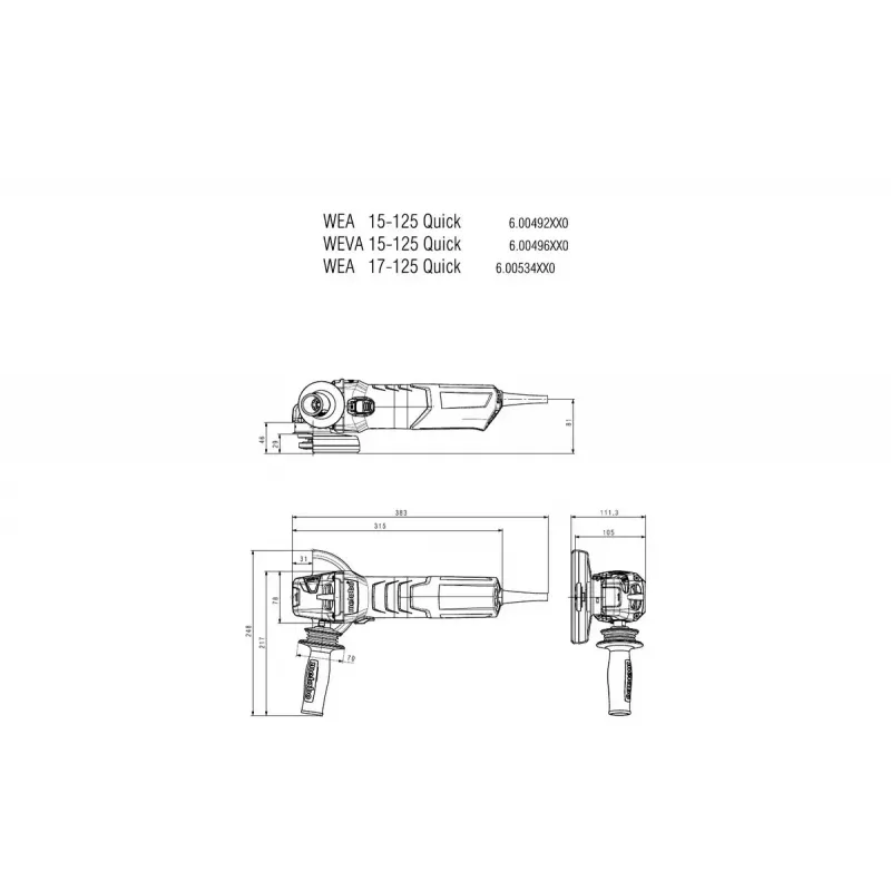 Amoladora angular Metabo WE 19-125 Q 1900 W 11000 rpm 12,5 cm