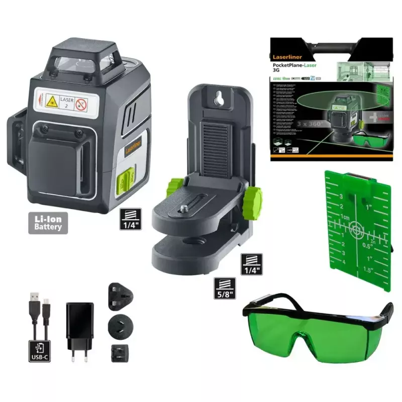 Láser de líneas Laserliner PocketPlane-Laser 3G ±0,3 mm/m autonivelante