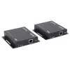 Manhattan 1080p HDMI KVM over IP Extender Kit, extiende señal 1080p@60Hz hasta 120 m con un solo cable Ethernet Cat6 o una red con IP, transmisor y receptor, conectores USB-A para PC/ratón/teclado, negro, tres años de garantía