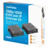 Manhattan 1080p HDMI KVM over IP Extender Kit, extiende señal 1080p@60Hz hasta 120 m con un solo cable Ethernet Cat6 o una red con IP, transmisor y receptor, conectores USB-A para PC/ratón/teclado, negro, tres años de garantía