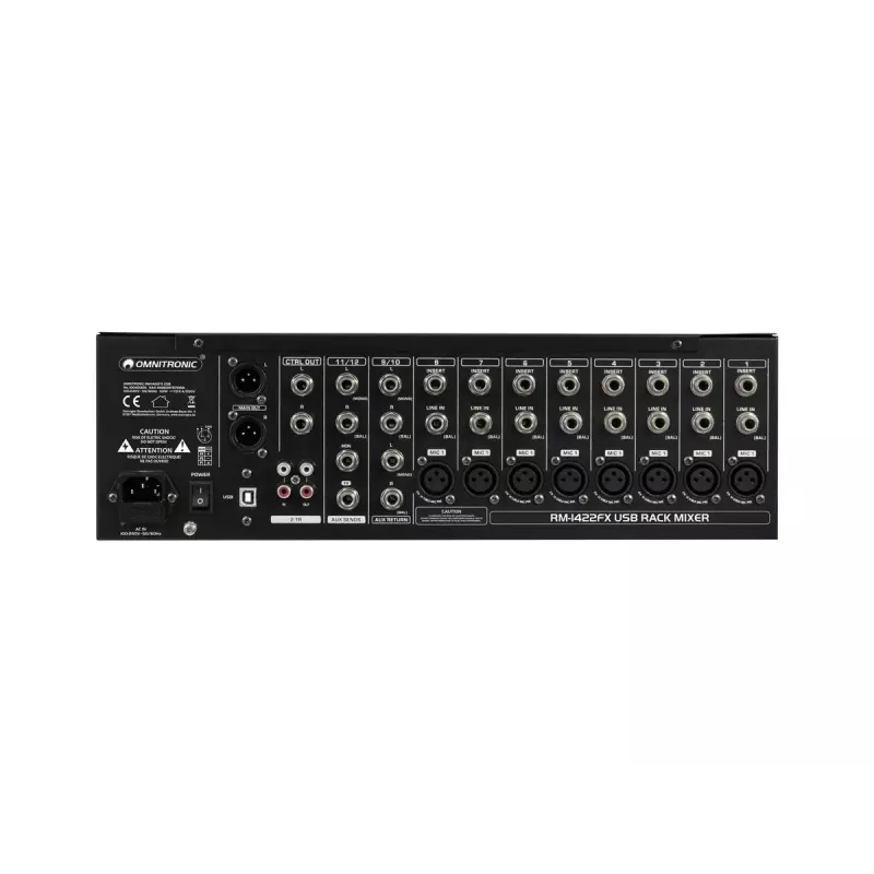 Mezclador Omnitronic RM-1422FX 12 canales 20 - 20000 Hz negro