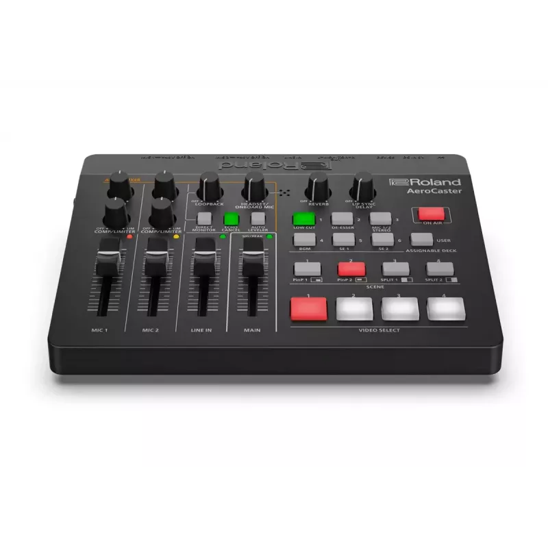 Interfaz de audio Roland AeroCaster negro 24 bit 48 kHz Phantom Power 48 V