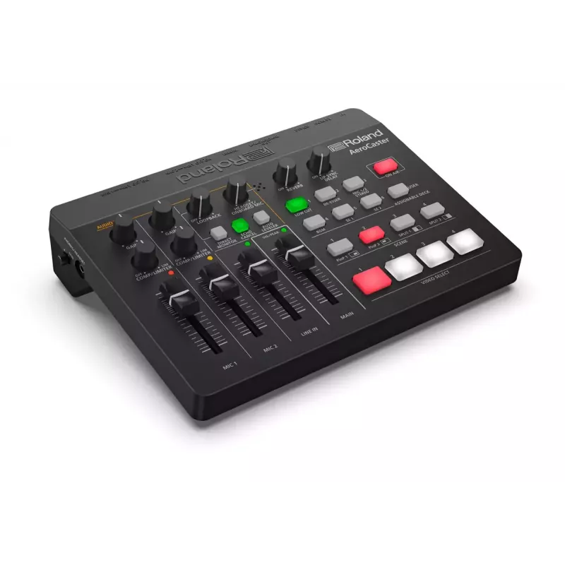 Interfaz de audio Roland AeroCaster negro 24 bit 48 kHz Phantom Power 48 V