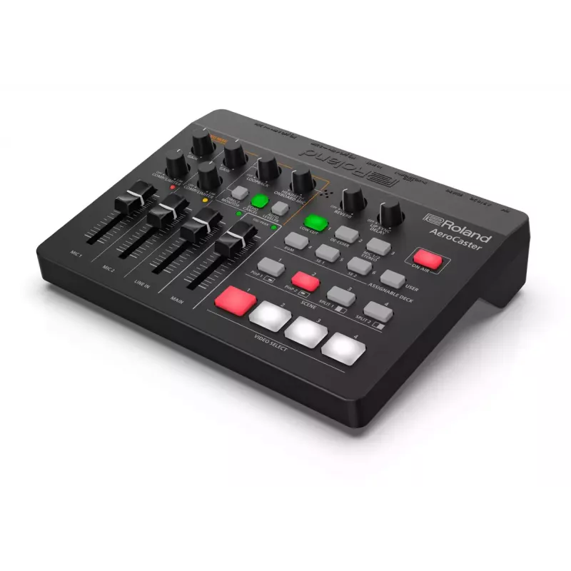 Interfaz de audio Roland AeroCaster negro 24 bit 48 kHz Phantom Power 48 V