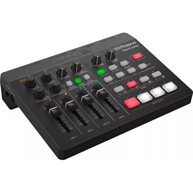 Interfaz de audio Roland AeroCaster negro 24 bit 48 kHz Phantom Power 48 V