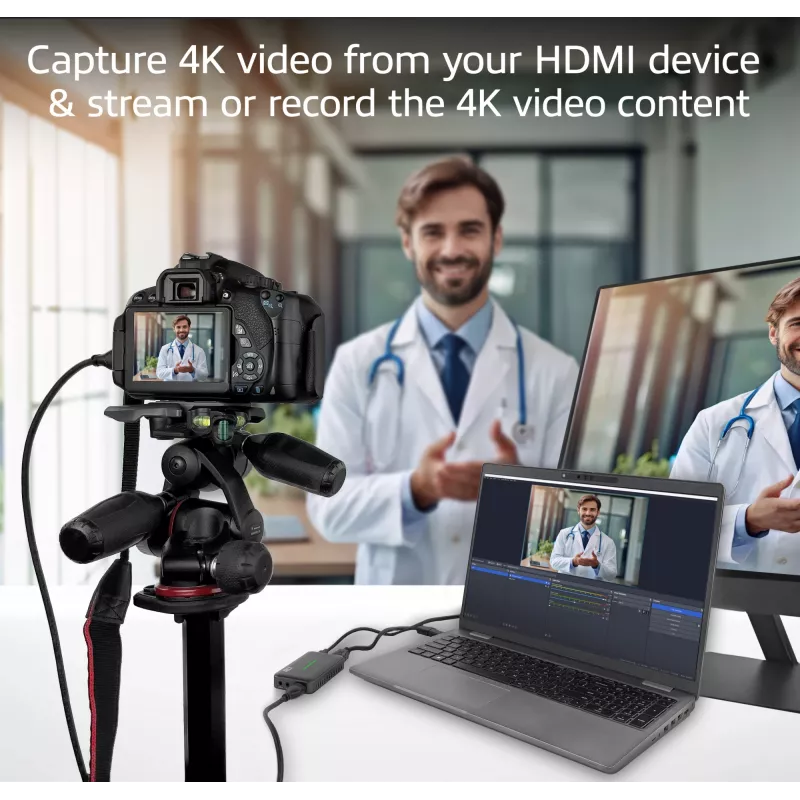 ACT tarjeta de captura de vídeo USB-C, paso HDMI 4K@60Hz, grabación 4K@30Hz
