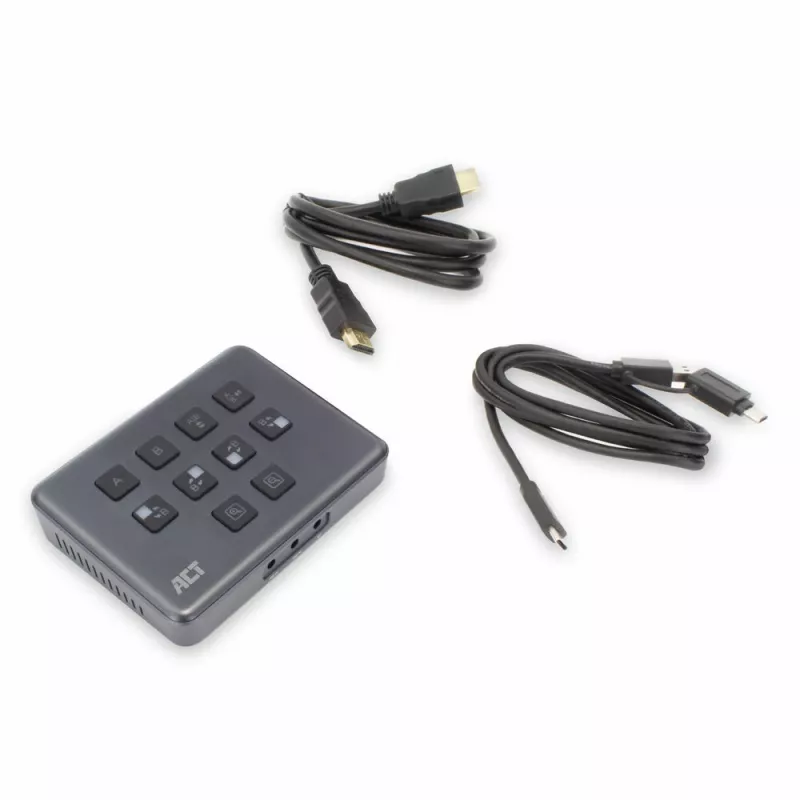 ACT conmutador de vídeo USB-C con doble entrada HDMI 60Hz gris