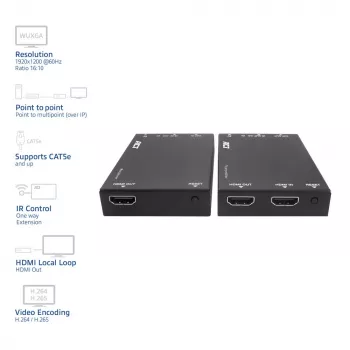 Set extensor HDMI over CAT ACT AC7852 — extensión de señal HDMI hasta 150 m por CAT5e