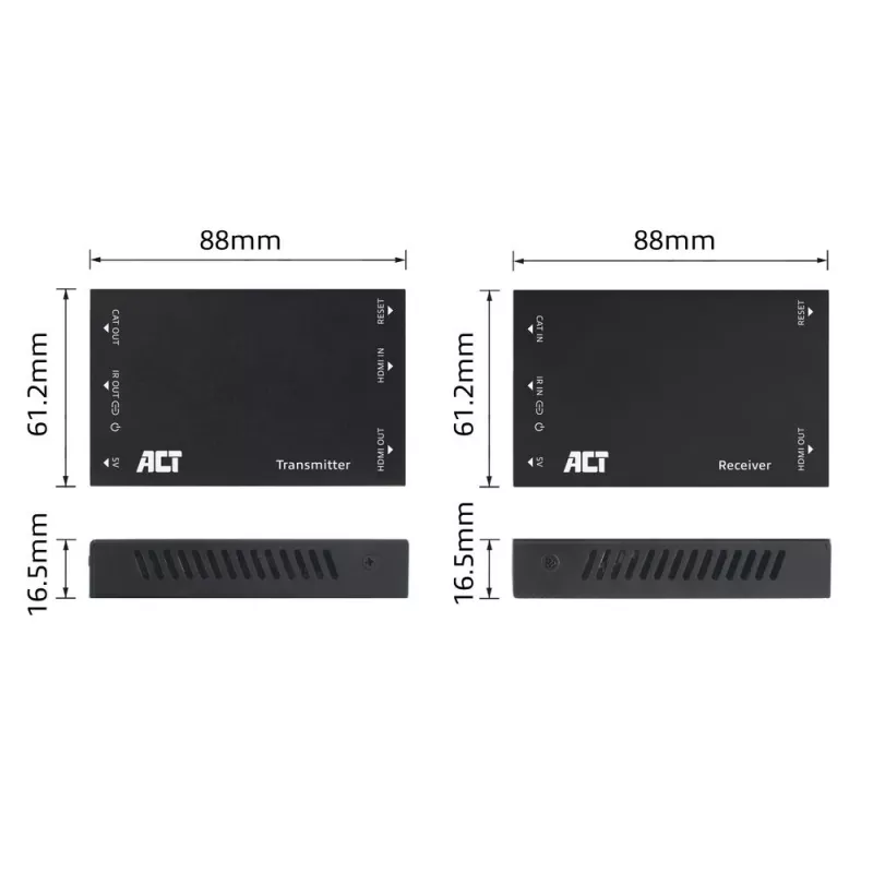 Set extensor HDMI over CAT ACT AC7852 — extensión de señal HDMI hasta 150 m por CAT5e