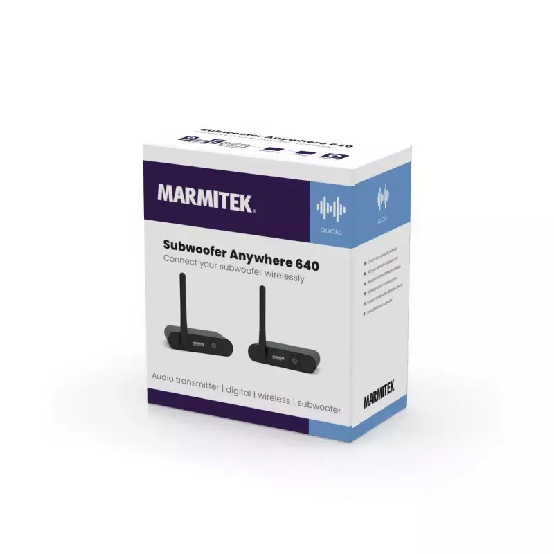 Marmitek Subwoofer Anywhere 640 – transmisor y receptor de audio inalámbrico para subwoofer