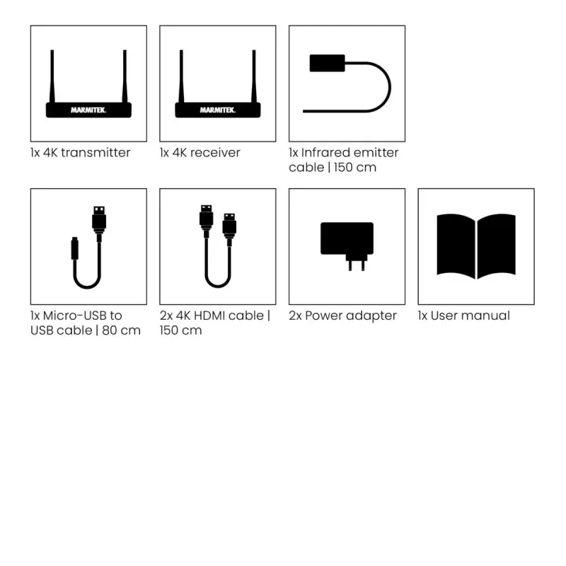 Transmisor y receptor AV inalámbrico Marmitek TV Anywhere 4K negro