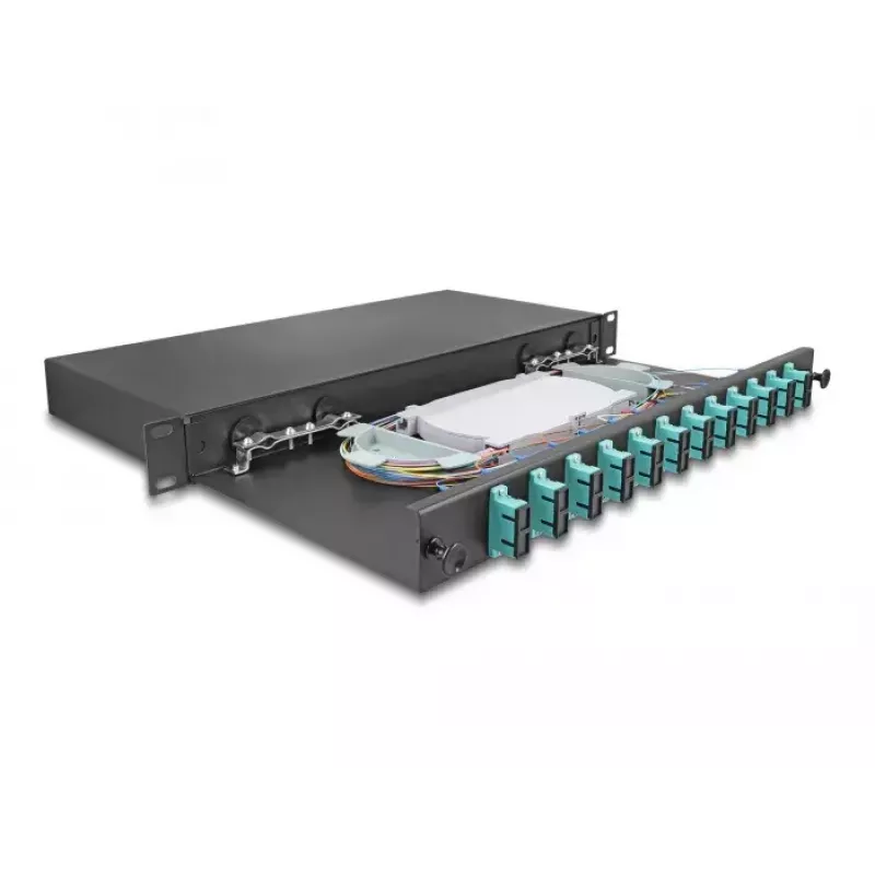 Caja de empalme de fibra óptica DeLOCK 67007 negro metal 482x220x44mm