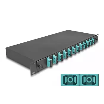 Caja de empalme de fibra óptica DeLOCK 67007 negro metal 482x220x44mm