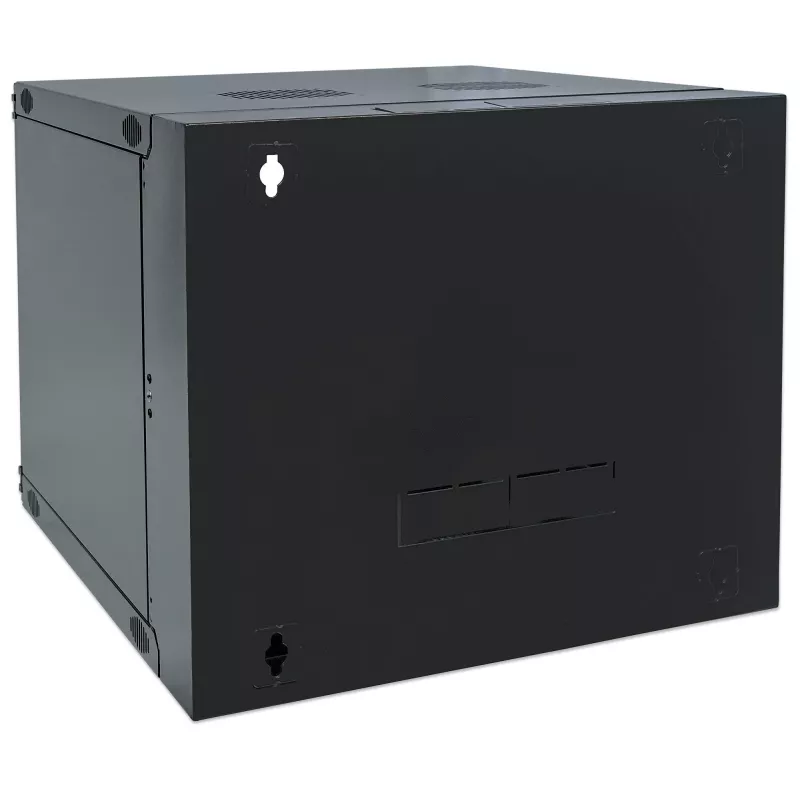 Armario de red Intellinet de 19 pulgadas – montaje en pared (mecanismo pivotante abatible de dos piezas), 15HE, 600 mm de profundidad, negro, Flatpack, máx. 30 kg, pivotante para acceder a la parte trasera del armario con montaje en pared, rack, profundidad útil 385 mm, piezas para montaje en pared no incluidas