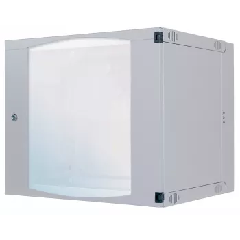 Armario de red Intellinet de 19 pulgadas – montaje en pared (bastidor pivotante articulado de dos piezas), 15HE, 450 mm de profundidad, gris, embalaje desmontado, máx. 30 kg, pivotante para acceder a la parte trasera del armario con montaje en pared, rack, profundidad útil 235 mm, piezas para instalación en pared no incluidas
