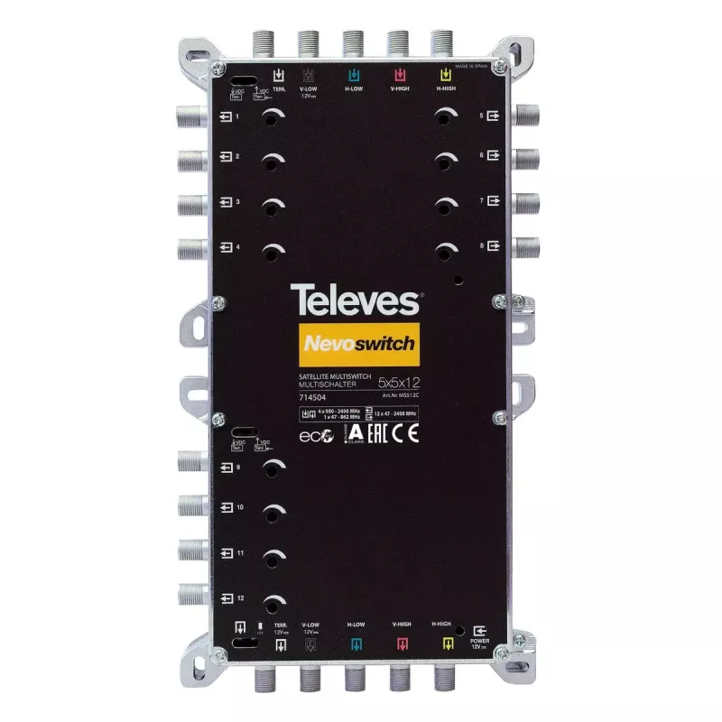 Multiconmutador de satélite Televes MS512C