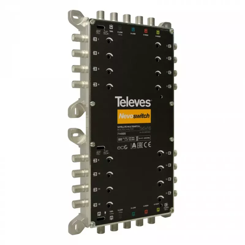 Multiconmutador de satélite Televes 714505 5 entradas 16 salidas
