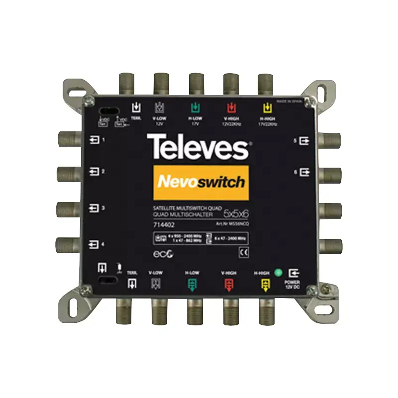 Multiconmutador de satélite Televes MS56NCQ 5 entradas 6 salidas