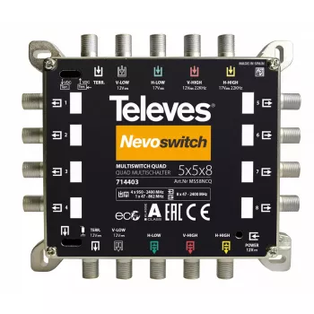 Multiconmutador de satélite Televes 714403 5 entradas 13 salidas