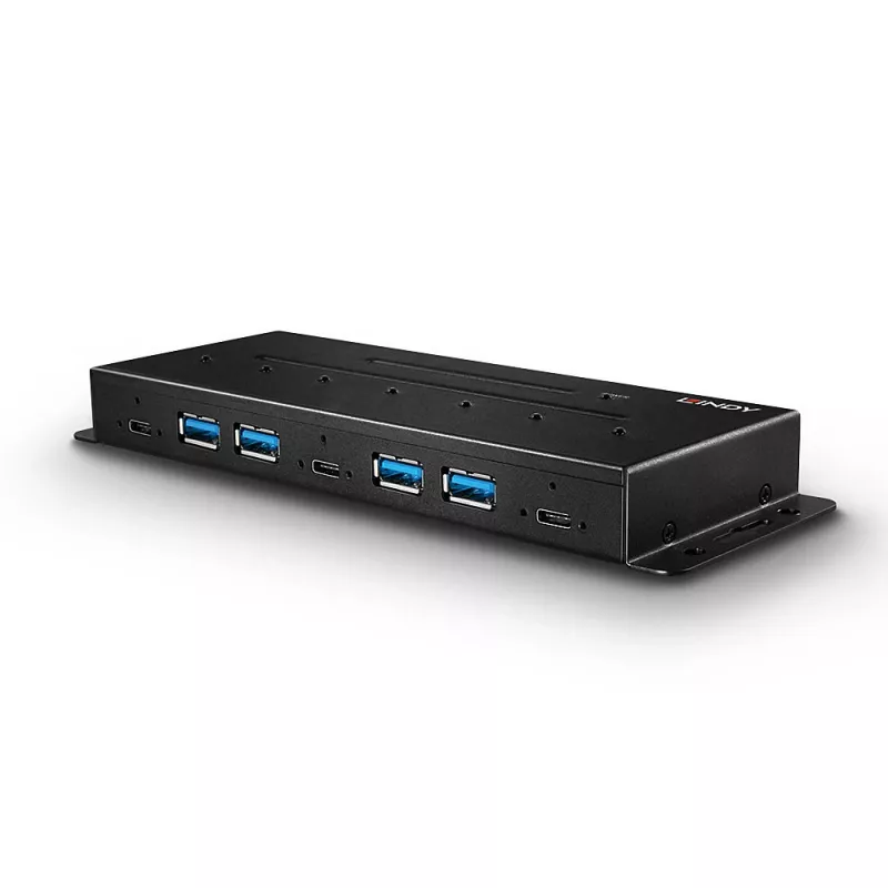 Lindy hub USB 3.2 Gen 2 de 7 puertos de metal