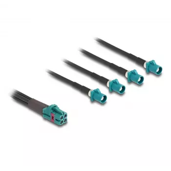 Cable DeLOCK Mini FAKRA Z conector hembra cuádruple a 4 x FAKRA Z conector macho Type B 1 m