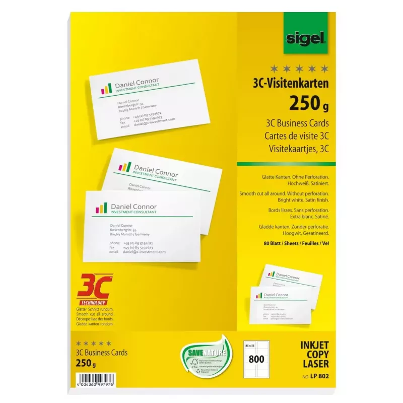 Tarjeta de visita Sigel LP802