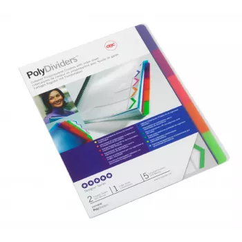 Separadores GBC 2101323E polipropileno (PP) azul, verde, naranja, rosa, lila 5 uds.