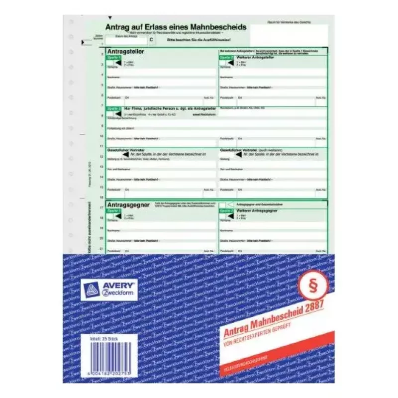 Papel de separadores Avery 2887