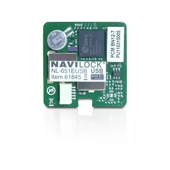 Módulo receptor GPS USB Navilock NL-651EUSB — 50 canales, interfaz USB, sensibilidad -160 dBmW, 30×30×7,9 mm