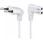 Cable de alimentación GOOBAY con conector macho europeo en ángulo (Type-C) a conector hembra C7, 2 m, blanco