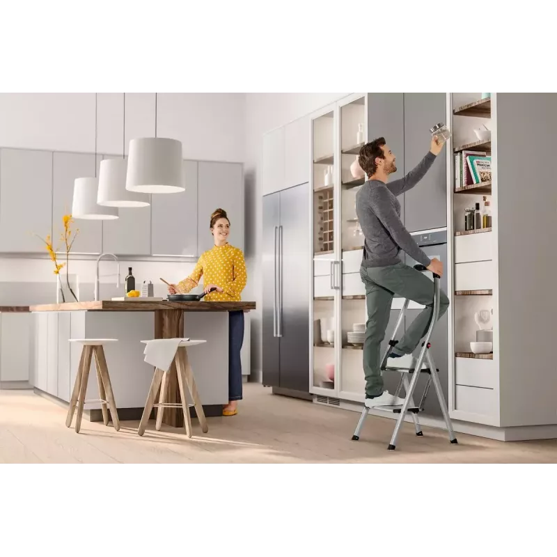 Escalera de tijera Hailo K100 TopLine gris