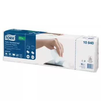 Servilleta Tork 10840 blanca – servilletas de papel desechables de Tork, una capa, plegado estándar