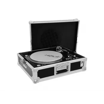 Hardcase Roadinger 30123310 para tocadiscos contrachapado negro plata