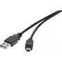 Cable USB Renkforce RF-4455804 0,15 m USB-A a Mini-USB-B negro