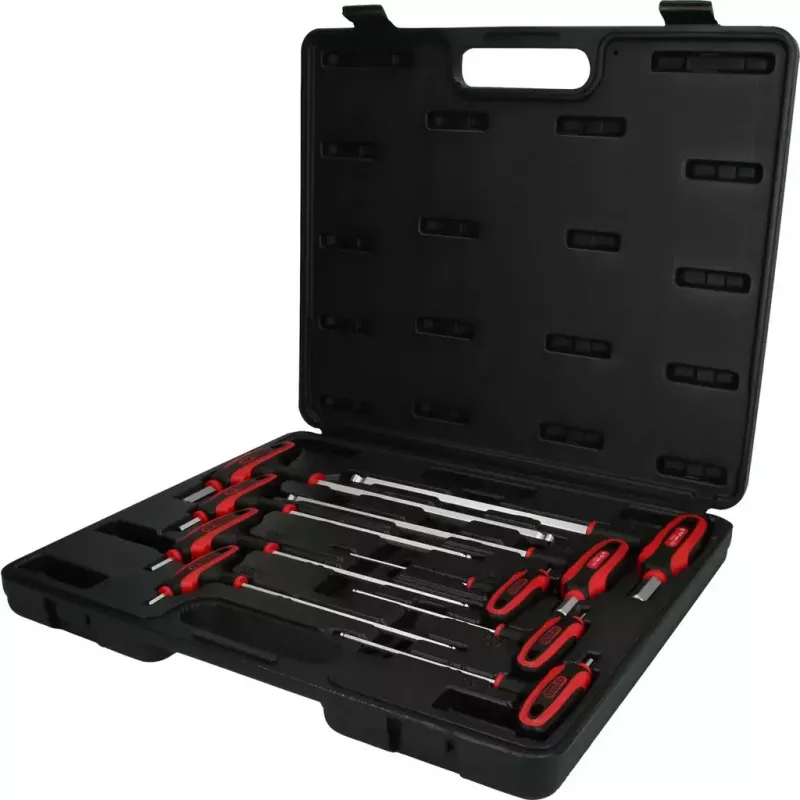 Juego de llaves hexagonales con mango en T KS Tools 151.8150 — 9 uds., mango en T con brazo corto