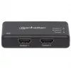 Manhattan 207669 divisor HDMI, 2 puertos, 4K@30Hz, 1x fuente HDMI a 2x pantallas HDMI, fuente de alimentación, negro