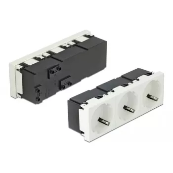 DeLock 81323 Easy 45 Enchufe Schuko triple, 45 x 45 mm, 5 uds.
