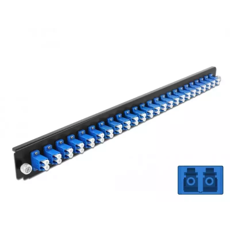Panel frontal de caja de empalmes DeLOCK 43357 24 puertos LC dúplex azul