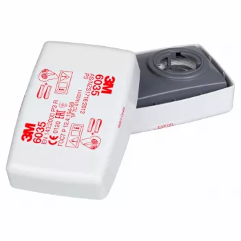 Filtro de partículas 3M 6035 P3R pack de 2 — filtro de partículas de repuesto para mascarillas de protección respiratoria contra gases y vapores 3M