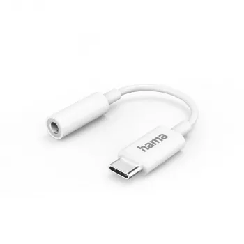 Cable de audio Hama 00201524 USB C 3,5 mm blanco