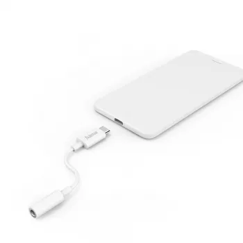 Cable de audio Hama 00201524 USB C 3,5 mm blanco