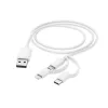 Cable de carga múltiple 3 en 1 Hama, USB-A – Micro-USB, USB-C y Lightning, 1,0 m, blanco