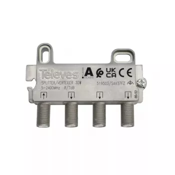 Distribuidor de cable Televes 519503 acero inoxidable 5 - 2400 MHz