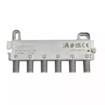Splitter de cable Televes 519505 acero inoxidable 5 - 2400 MHz