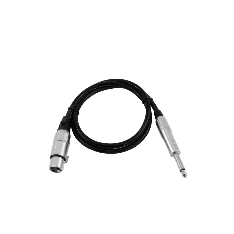 Cable de audio XLR conector hembra de 3 polos a conector macho jack de 6,35 mm 0,9 m Omnitronic 3022516L